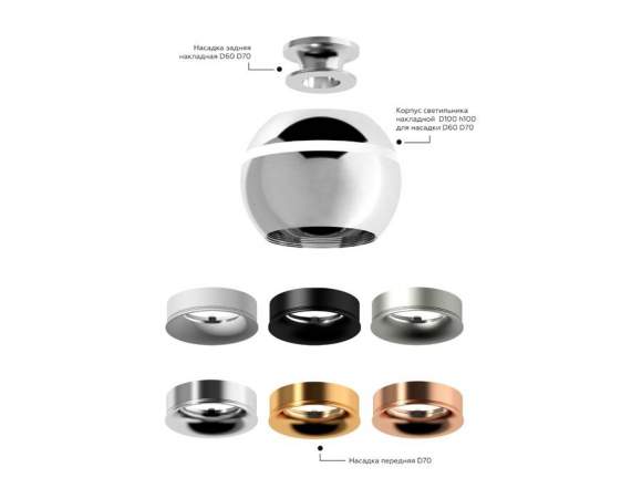 Насадка передняя для корпуса светильника с диаметром отверстия D70mm Ambrella light Diy Spot N7011