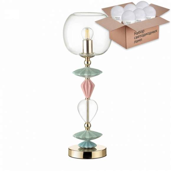 Настольная лампа с лампочкой Odeon Light Bizet 4855/1T+Lamps E14 P45