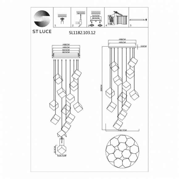 Подвесной светильник ST Luce Riello SL1182.103.12 Подвесной светильник ST Luce Riello SL1182.103.12