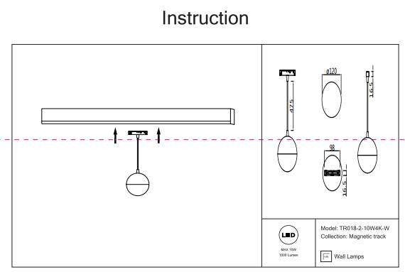 Трековый светильник 10W 4000К для магнитного шинопровода Maytoni Kiat TR018-2-10W4K-W Трековый светильник 10W 4000К для магнитного шинопровода Maytoni Kiat TR018-2-10W4K-W