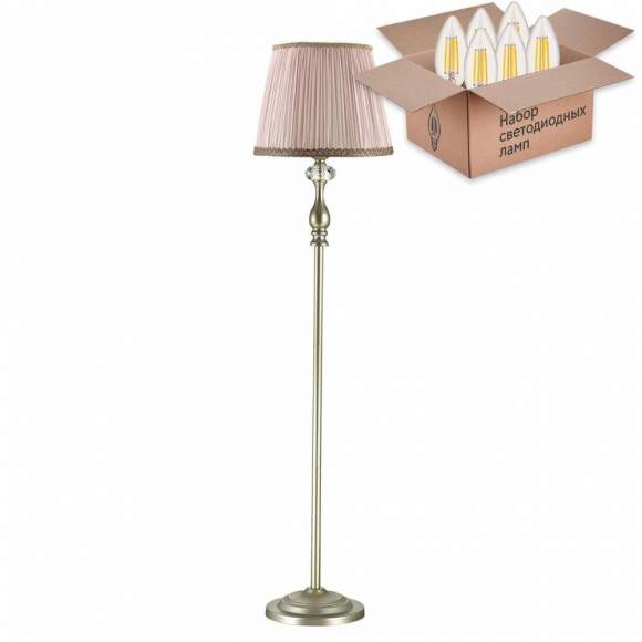 Торшер с лампочкой Odeon Light Aurelia 3390/1F+Lamps E14 Свеча Торшер с лампочкой Odeon Light Aurelia 3390/1F+Lamps E14 Свеча