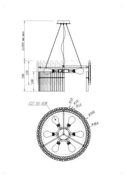Подвесная люстра Maytoni Coliseo MOD135PL-06BS