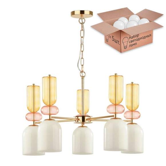 Люстра с лампочками Lumion Gillian 4589/5+Lamps Люстра с лампочками Lumion Gillian 4589/5+Lamps