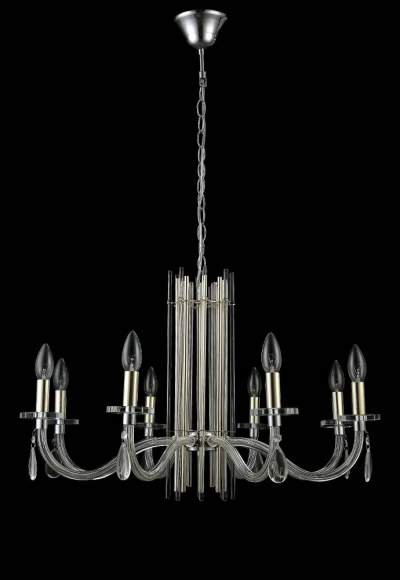 Подвесная люстра Crystal Lux AURELIO SP8 GOLD+CHROME/TRANSPARENT