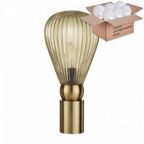 Настольная лампа Odeon Elica с лампочкой 5402/1T+Lamps E14 P45
