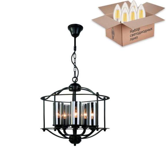 Подвесная люстра с лампочками Favourite Kiara 2057-5P+Lamps E14 Свеча