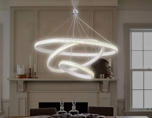 Подвесная диммируемая люстра с пультом ДУ Ambrella light Acrylica FA6157