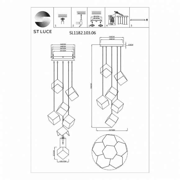 Подвесной светильник ST Luce Riello SL1182.203.06 Подвесной светильник ST Luce Riello SL1182.203.06