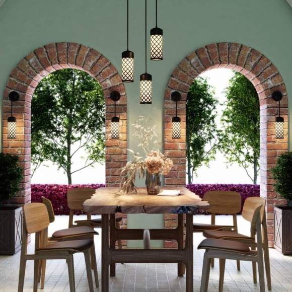 Уличный подвесной светильник с лампочкой Odeon Light Dunes 4834/1+Lamps Е27 Свеча