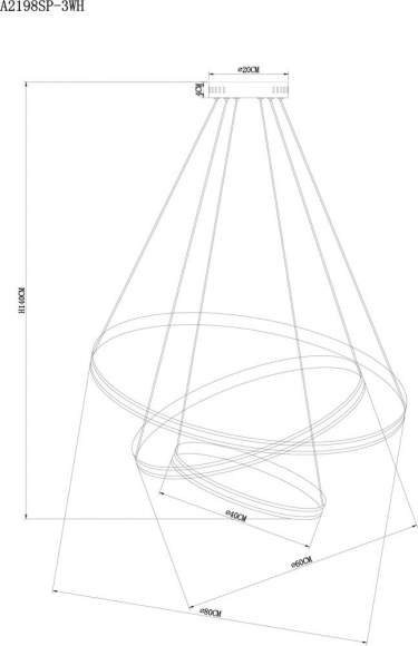 Подвесная люстра с пультом ДУ Arte Lamp Meridiana A2198SP-3WH