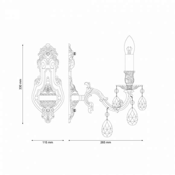 Firenze W141.1 Coffe Gold Бра Lucia Tucci