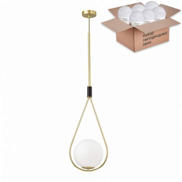 Подвесной светильник с лампочкой Odeon Light Flari 4810/1A+Lamps E14 P45 Подвесной светильник с лампочкой Odeon Light Flari 4810/1A+Lamps E14 P45