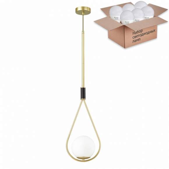 Подвесной светильник с лампочкой Odeon Light Flari 4810/1+Lamps E14 P45