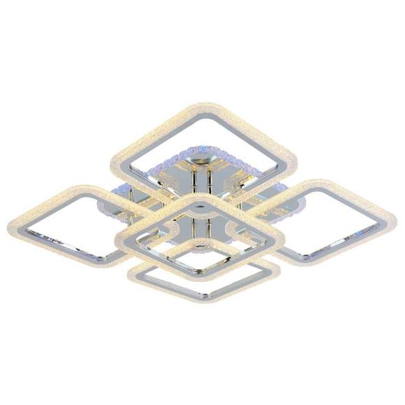 Светодиодная диммируемая люстра с ПДУ Profit Light 8087/4+1 CHR 140W+12W RGB