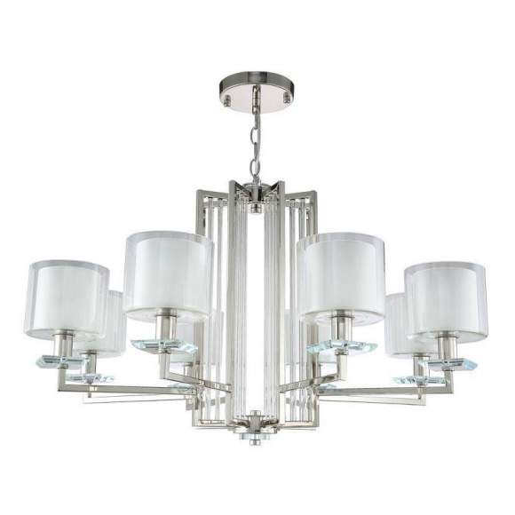 Подвесная люстра Crystal Lux с поддержкой Маруся NICOLAS SP-PL8 NICKEL/WHITE-М