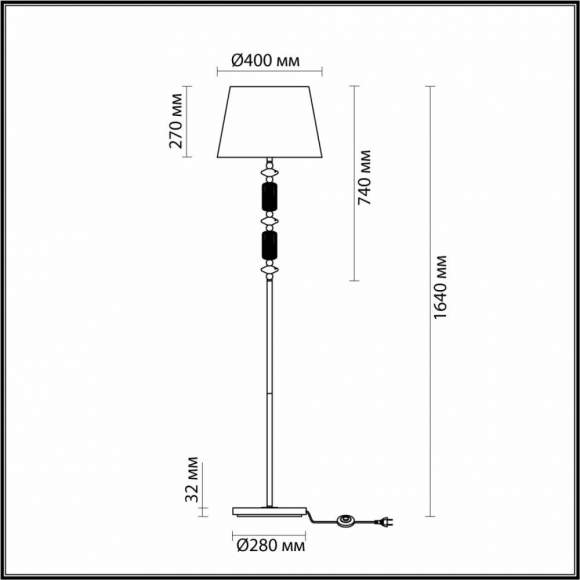 Торшер с лампочкой Odeon Light Candy 4861/1FA+Lamps Е27 Свеча