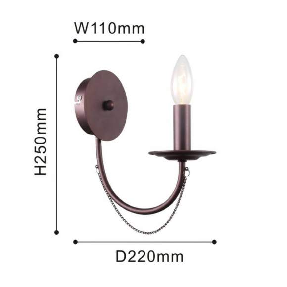 Бра с лампочкой F-Promo Plini 2590-1W+Lamps E14 Свеча Бра с лампочкой F-Promo Plini 2590-1W+Lamps E14 Свеча