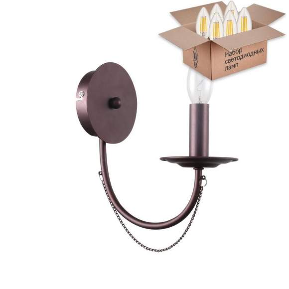 Бра с лампочкой F-Promo Plini 2590-1W+Lamps E14 Свеча Бра с лампочкой F-Promo Plini 2590-1W+Lamps E14 Свеча