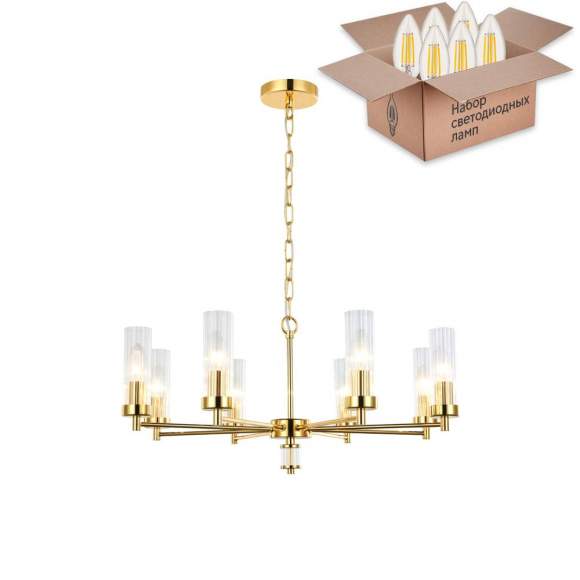 Подвесная люстра с лампочками Favourite Aesthetic 2673-8P+Lamps E14 Свеча Подвесная люстра с лампочками Favourite Aesthetic 2673-8P+Lamps E14 Свеча