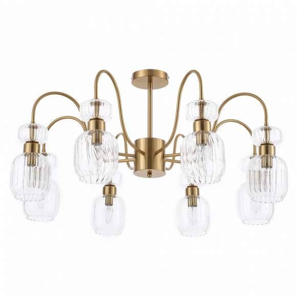 Люстра на штанге Escada 1141/8PL E14*60W Antigue copper/Clear