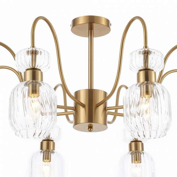 Люстра на штанге Escada 1141/8PL E14*60W Antigue copper/Clear