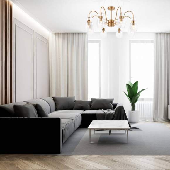 Люстра на штанге Escada 1141/8PL E14*60W Antigue copper/Clear