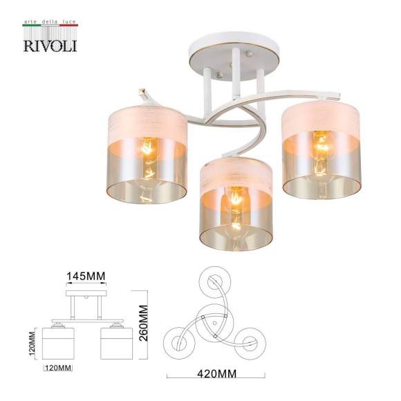 Потолочная люстра Rivoli Constancia 9081-303 (Б0052678) Потолочная люстра Rivoli Constancia 9081-303 (Б0052678)