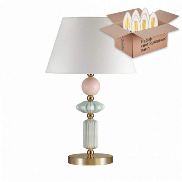 Настольная лампа с лампочкой Odeon Light Candy 4861/1TB+Lamps Е27 Свеча Настольная лампа с лампочкой Odeon Light Candy 4861/1TB+Lamps Е27 Свеча