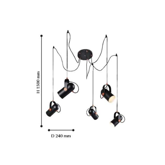 Подвесная люстра (паук) Favourite Ampolla 2007-5P Подвесная люстра (паук) Favourite Ampolla 2007-5P