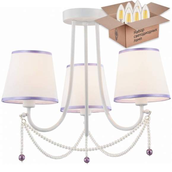 Потолочная люстра с лампочками Velante 314-007-03+Lamps E14 Свеча Потолочная люстра с лампочками Velante 314-007-03+Lamps E14 Свеча