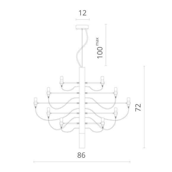 Подвесная люстра DIVINARE MOLTO с поддержкой Маруся 8030/02 LM-30-М