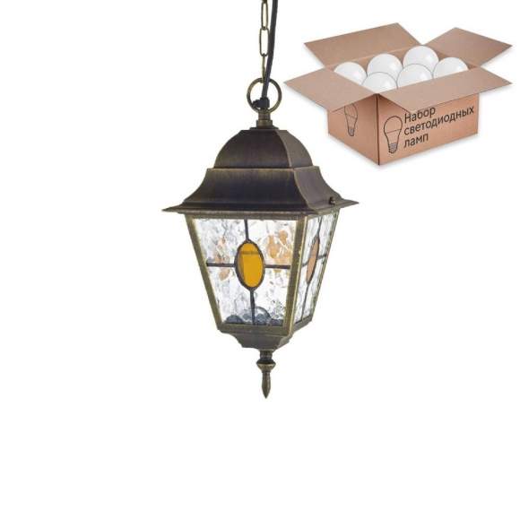 Уличный подвесной светильник с лампочкой  Favourite Zagreb 1804-1P+Lamps А60