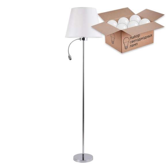 Торшер с лампочкой Arte Lamp Elba A2581PN-2CC+Lamps Торшер с лампочкой Arte Lamp Elba A2581PN-2CC+Lamps