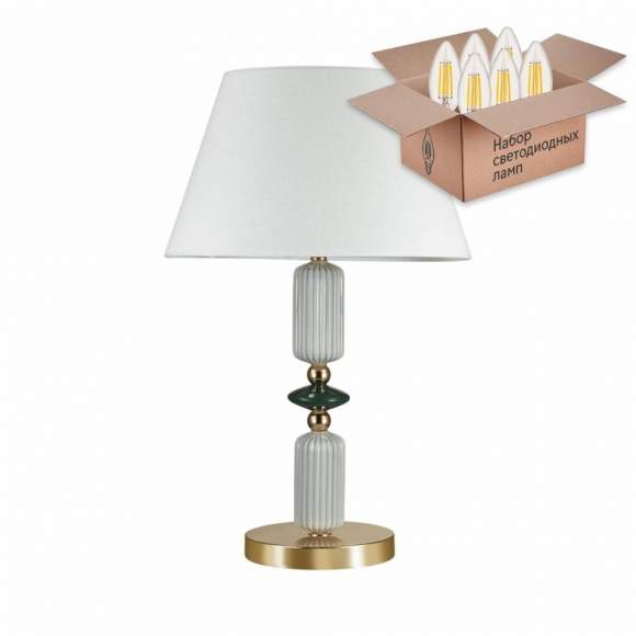 Настольная лампа с лампочкой Odeon Light Candy 4861/1TC+Lamps Е27 Свеча