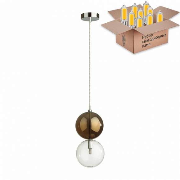 Подвесной светильник с лампочкой Odeon Light Twixy 4980/1B+Lamps G9