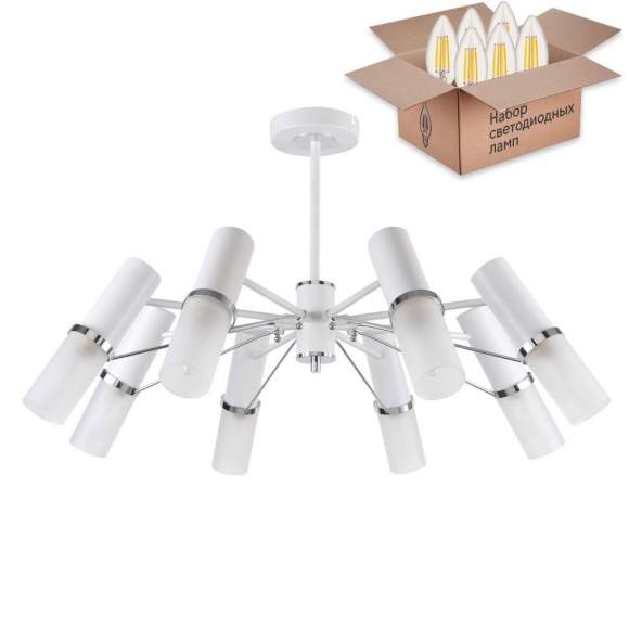 Люстра на штанге с лампочками F-Promo Viator 2559-8P+Lamps E14 Свеча Люстра на штанге с лампочками F-Promo Viator 2559-8P+Lamps E14 Свеча