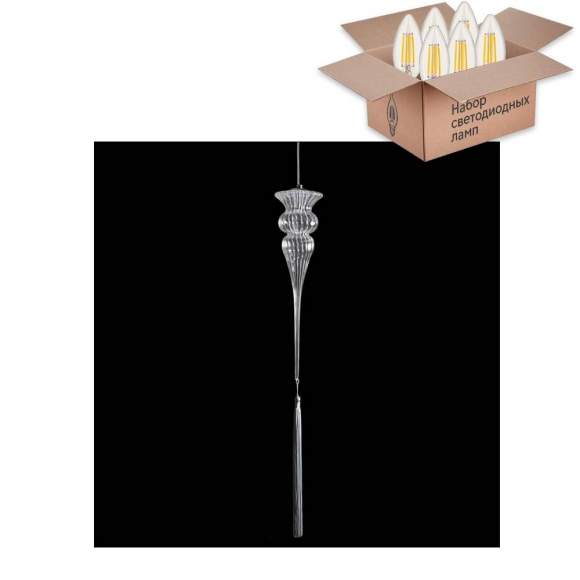 Подвесной светильник Crystal Lux с лампочкой Ki SP1+Lamps E14 Свеча