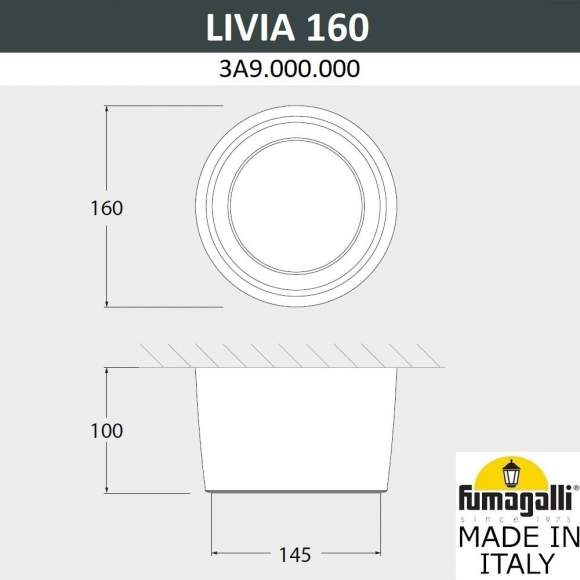 Потолочный накладной светильник Fumagalli Livia 160 3A9.000.000.LXD1L