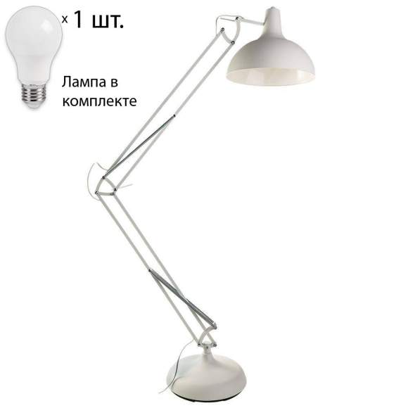 Торшер с лампочкой Arte Lamp Goliath A2487PN-1WH+Lamps