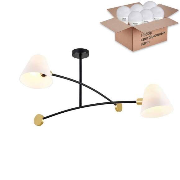 Люстра на штанге с лампочками Favourite Statera 3045-2P+Lamps E14 P45 Люстра на штанге с лампочками Favourite Statera 3045-2P+Lamps E14 P45