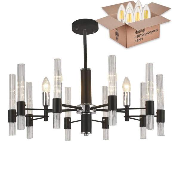 Подвесная люстра с лампочками F-Promo Supreme 2490-5P+Lamps E14 Свеча Подвесная люстра с лампочками F-Promo Supreme 2490-5P+Lamps E14 Свеча