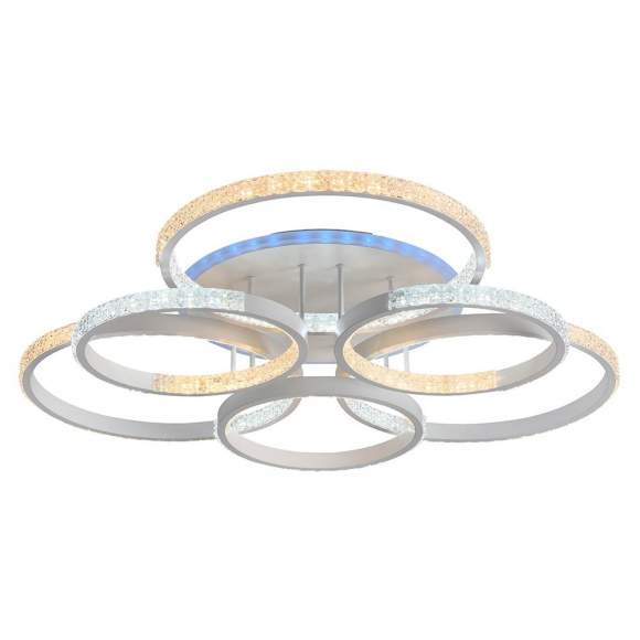 Светодиодная диммируемая люстра с ПДУ Profit Light 8047/3+3 WHT 180W+8W RGB