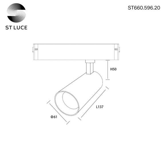 Трековый светильник 20W 2700-6000К для магнитного шинопровода ST Luce Skyline 220 ST660.596.20 Трековый светильник 20W 2700-6000К для магнитного шинопровода ST Luce Skyline 220 ST660.596.20