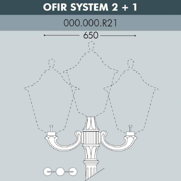 Консоль для паркового фонаря Fumagalli OFIR SYS 2L+1 000.000.R21.A0