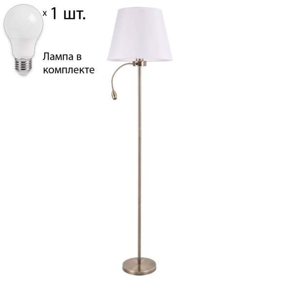 Торшер с лампочкой Arte Lamp Elba A2581PN-2AB+Lamps