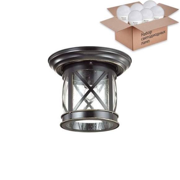 Уличный светильник с лампочкой Odeon Light Sation 4045/1C+Lamps E27 P45 Уличный светильник с лампочкой Odeon Light Sation 4045/1C+Lamps E27 P45