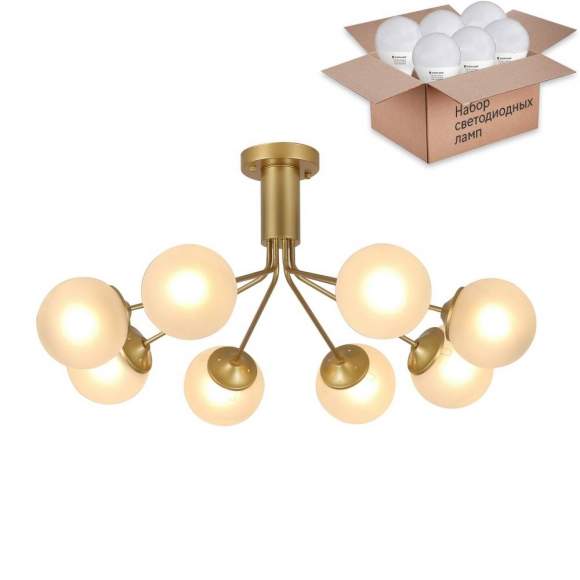 Потолочная люстра с лампочками F-Promo Pax 2631-8U+Lamps E27 P45 Потолочная люстра с лампочками F-Promo Pax 2631-8U+Lamps E27 P45