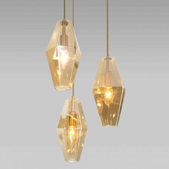 Подвесной светильник Prism Eurosvet 50236/3 янтарный Подвесной светильник Prism Eurosvet 50236/3 янтарный