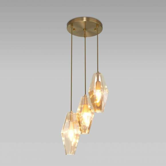 Подвесной светильник Prism Eurosvet 50236/3 янтарный Подвесной светильник Prism Eurosvet 50236/3 янтарный