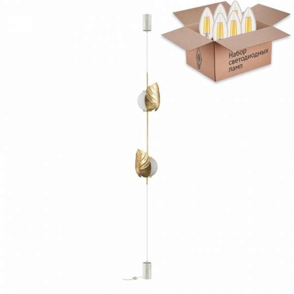 Торшер Odeon Light Jungle с лампочками 4864/2FC+Lamps E14 Свеча Торшер Odeon Light Jungle с лампочками 4864/2FC+Lamps E14 Свеча